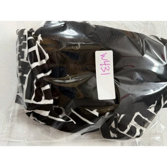 White House Black Market Geometric Snap Front Cardigan Sweater Black White Small - Picture 10 of 10